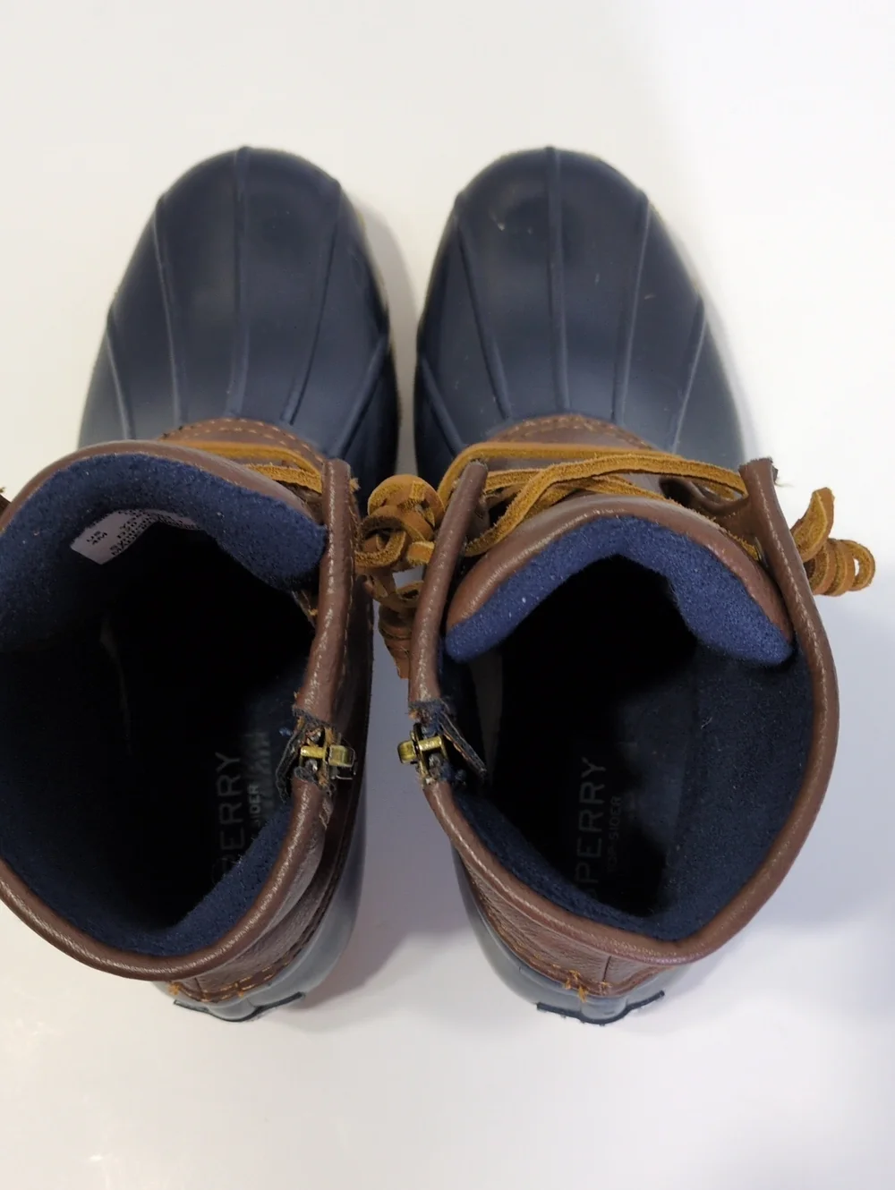 Sperry Top-Sider Girls Saltwater Duck Boots Size 4M Navy Brown